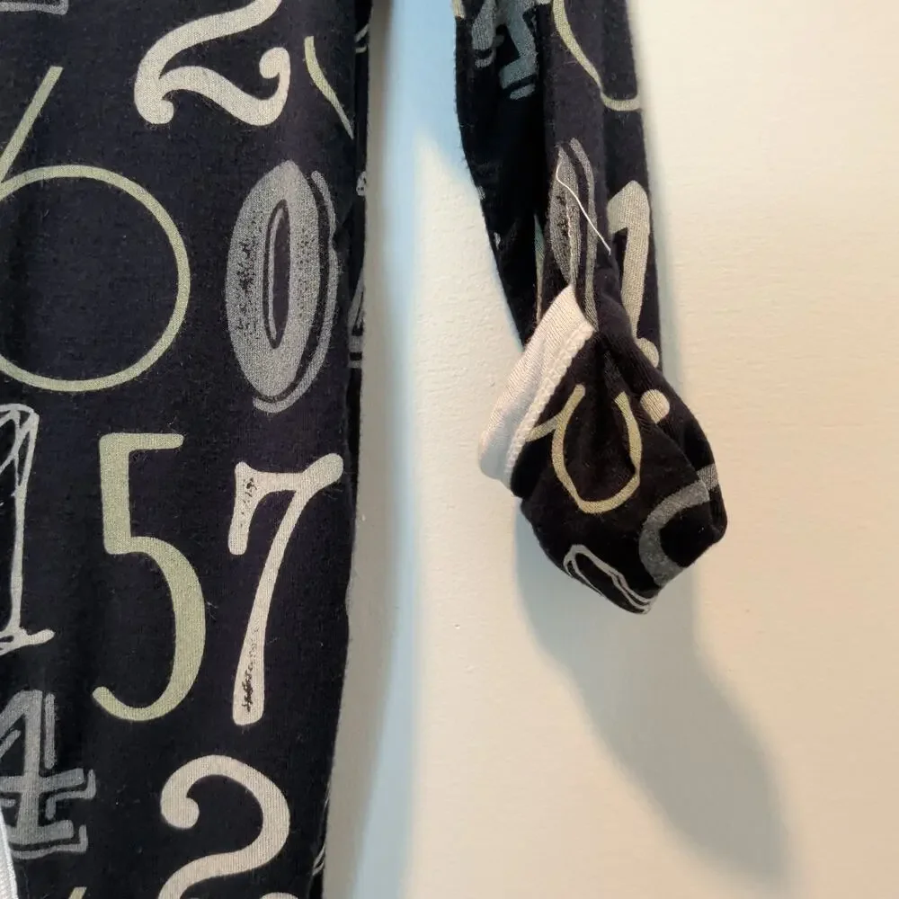 Kickee Pants Bamboo Baby Boys Girls Sz 6-9 Mos Zip Up Sleeper One Piece Numbers